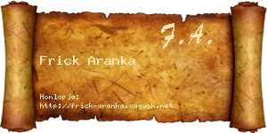 Frick Aranka névjegykártya