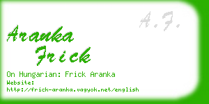 aranka frick business card